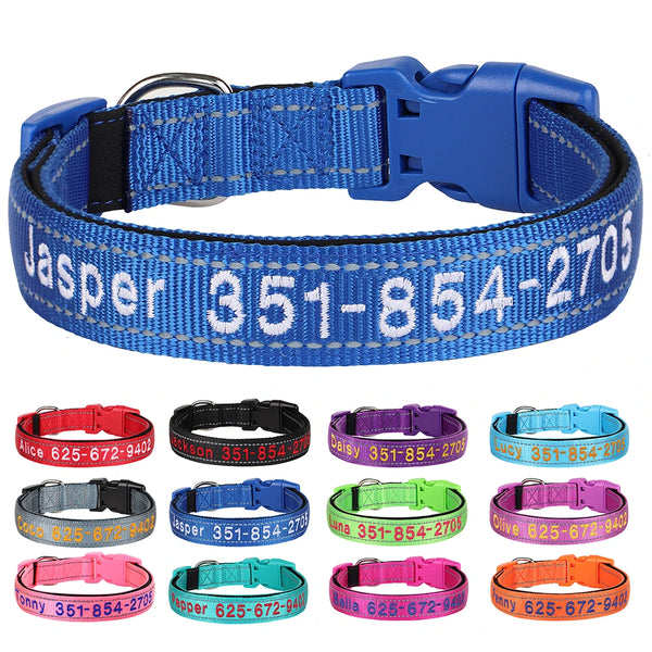 Personalisierte bestickte Nylon-Hundehalsband