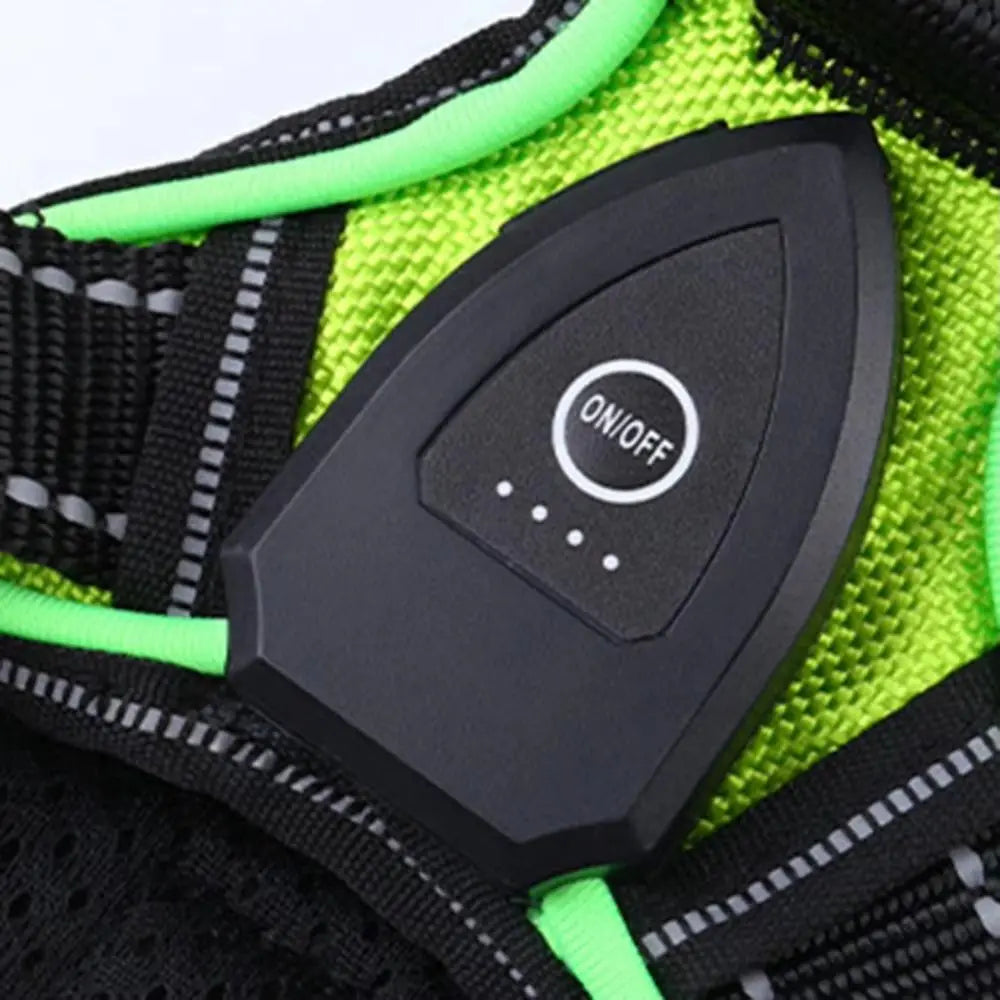 Rechargeable LED Dog Harness with Reflective Strips