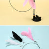 Suction Cup Cat Teaser Wand with Feather Toy and Bell