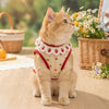 Ruffled Collar Cat Strawberry Vest with Cherry Pattern