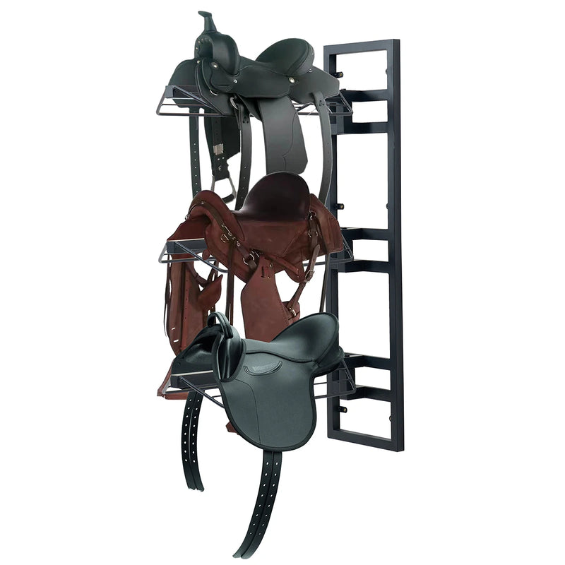 رف سروج الحصان على الحائط ثلاثي الرفوف