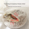 Lit Semi-Ouvert en Peluche pour Chats et Chiens