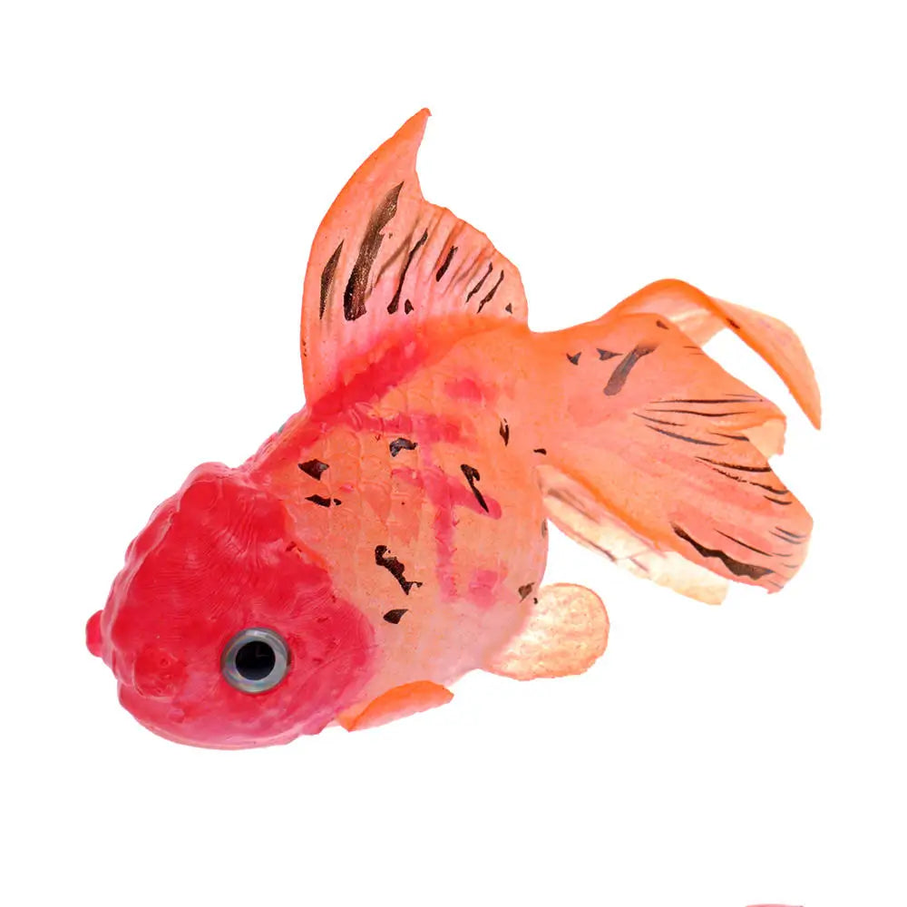 Leuchtendes, leuchtschwarmendes künstliches Goldfisch-Deko in Orange und Rot.