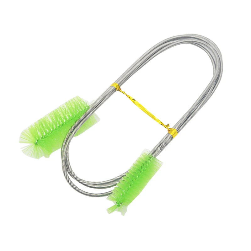 Stainless Steel Aquarium Cleaning Brush Double Head Lily Pipe