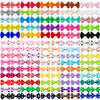 Handmade Dog Bows with Rubber Bands - Polka Dot & Solid Styles