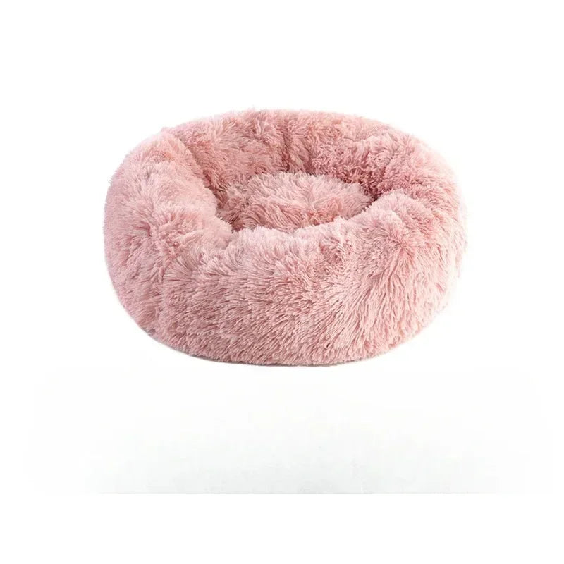 Plush Donut Pet Bed with Raised Edge