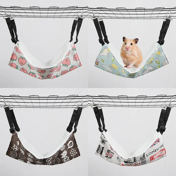 Warm Plush Hamster Hammock Double Layer Pet Bed