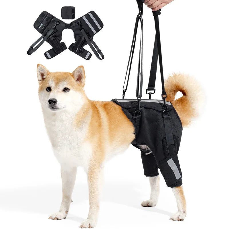 Dog Rear Leg Support Harness with Padded Lift Handle and Reflective Strips