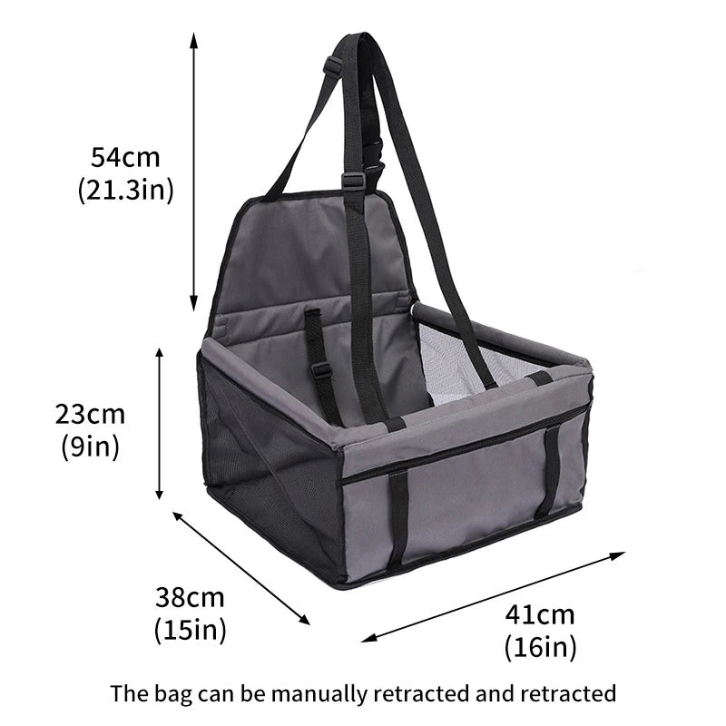 Siège Auto pour Animaux avec Pochette de Rangement