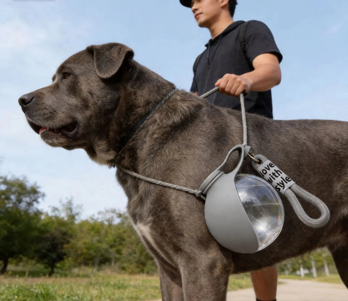 Portable 2-in-1 Pet Water Bottle with Lanyard