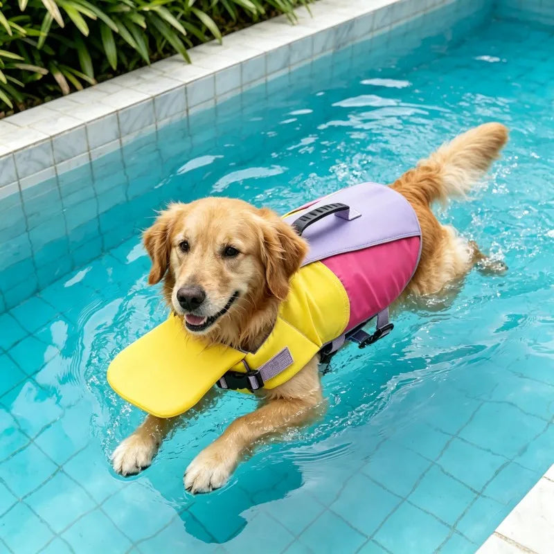 Dog Life Jacket with Removable Front Floats for Swimming & Outdoor Adventures