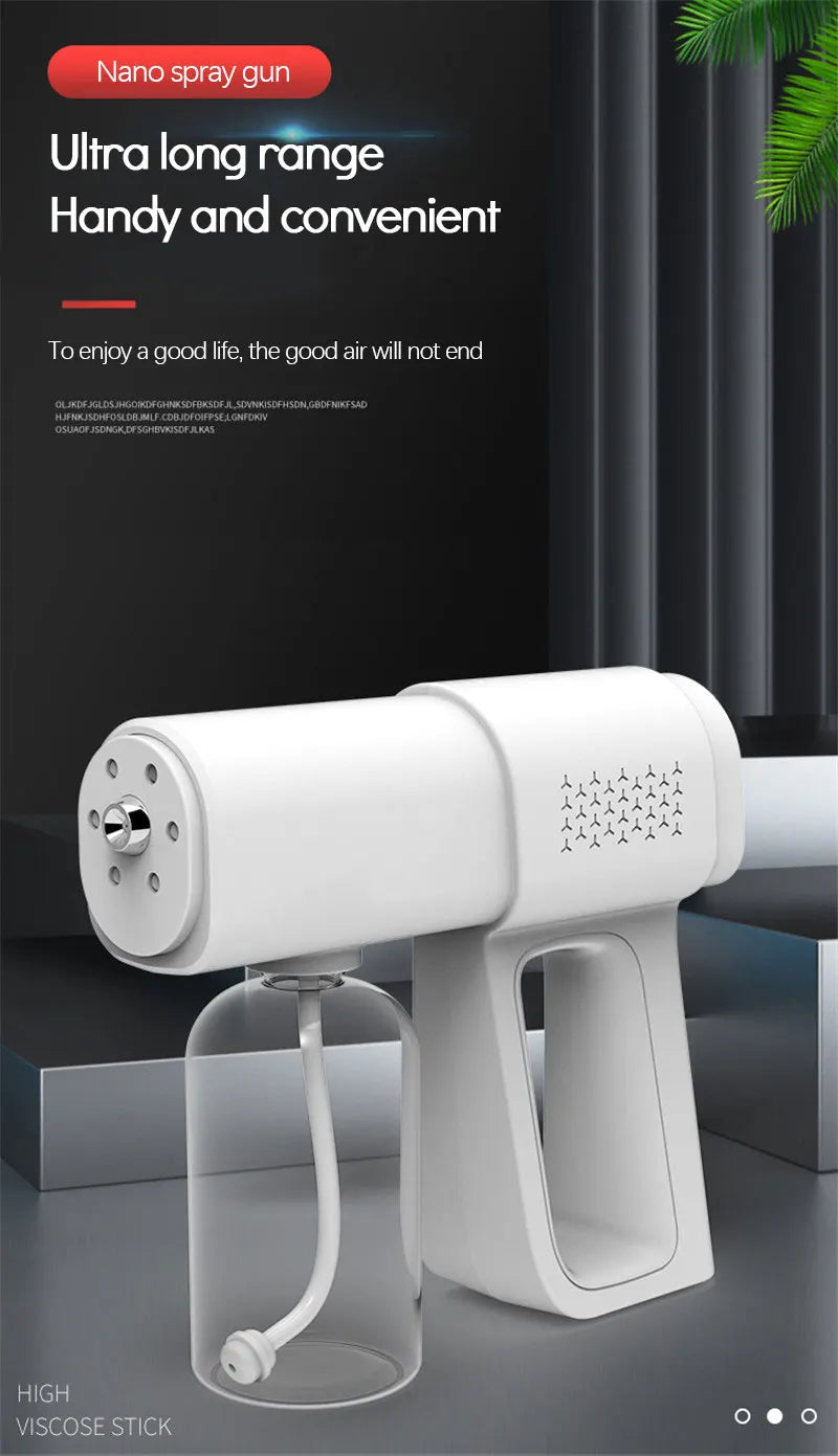 Portable Electric Nano Mist Sanitizing Sprayer Gun with Blue Light