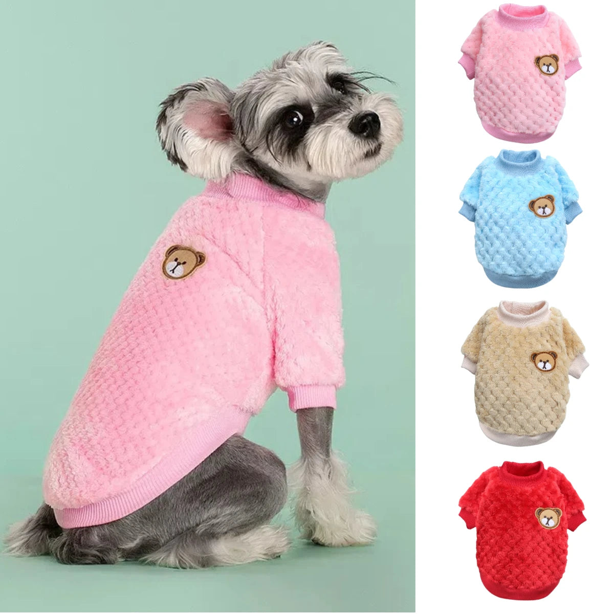 Cozy Fleece Dog Sweater for Small and Medium Breeds