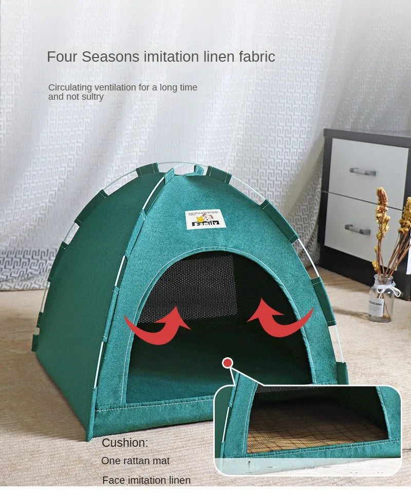 Tente pliante pour animaux avec coussin rafraîchissant