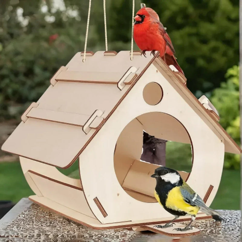 Hängender Vogelfutterhaus aus Holz