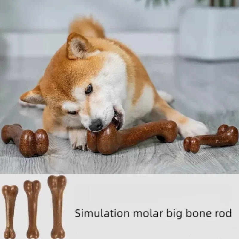 Durable Wooden Dog Chew Bone Toy for Aggressive Chewers