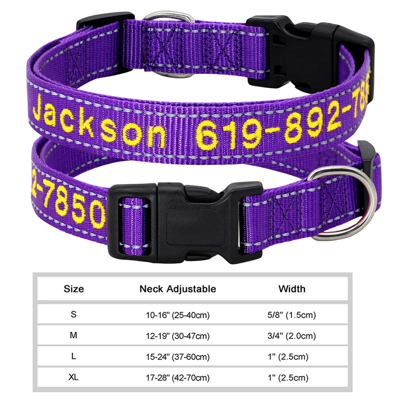 Personalisierte bestickte Nylon-Hundehalsband