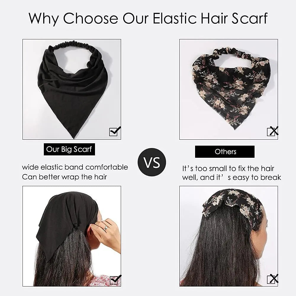 Boho Floral Print Cotton Triangle Hair Bandanas