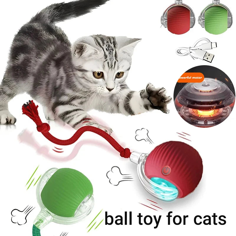 Interactive Rolling Cat Toy Ball with Smart Obstacle Avoidance