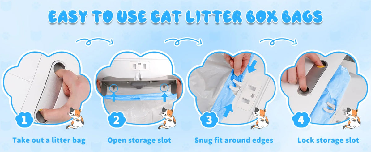 Extra-Thick Drawstring Cat Litter Box Liners (90 Count)