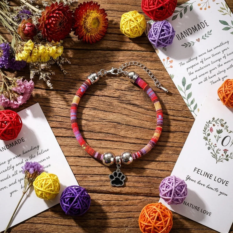 Collier pour animaux de compagnie avec empreinte de patte ajustable