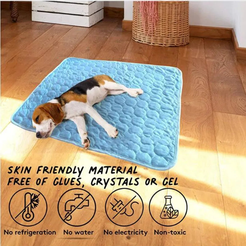 Self-Cooling Pet Mat for Dogs and Cats – Breathable, Washable Summer Pad