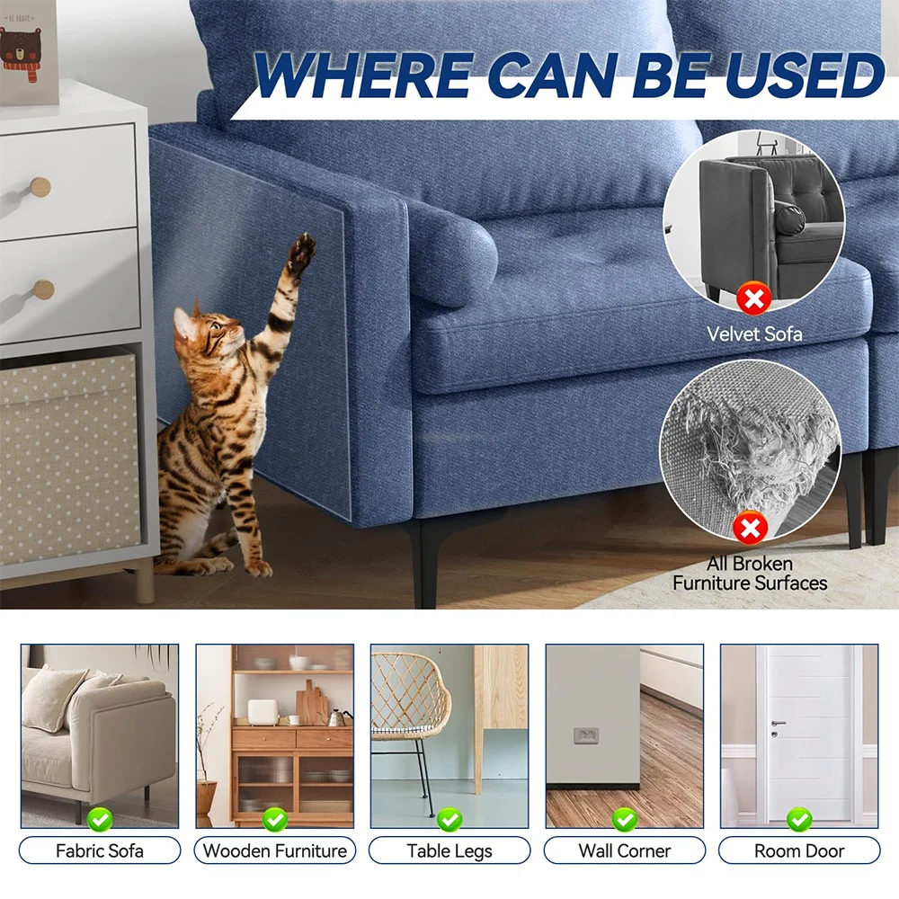 Transparent Cat Scratch Deterrent Tape for Furniture Protection