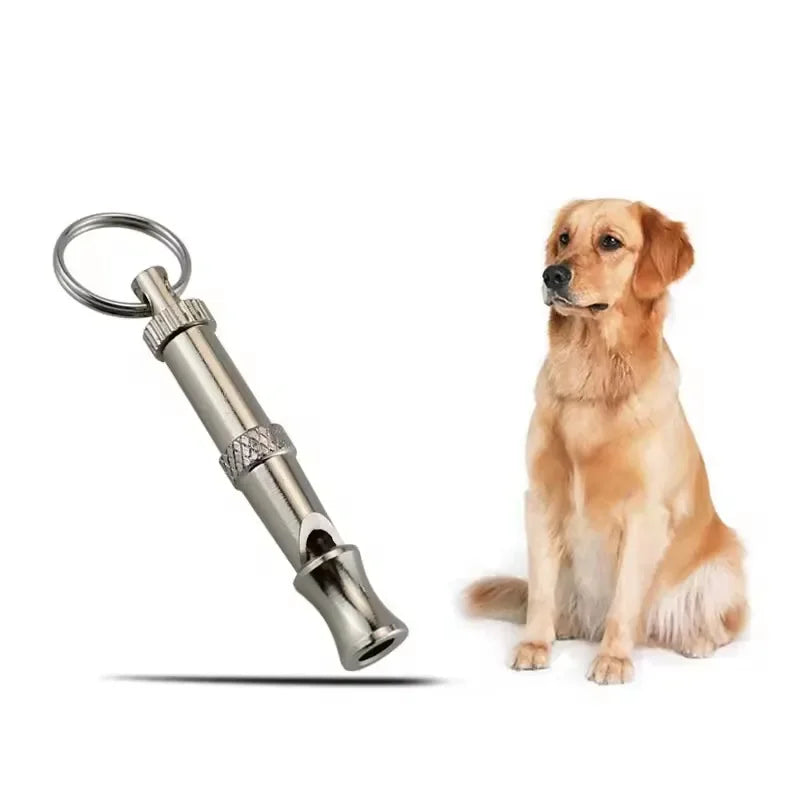 Adjustable Pitch Stainless Steel Dog Whistle with Keychain