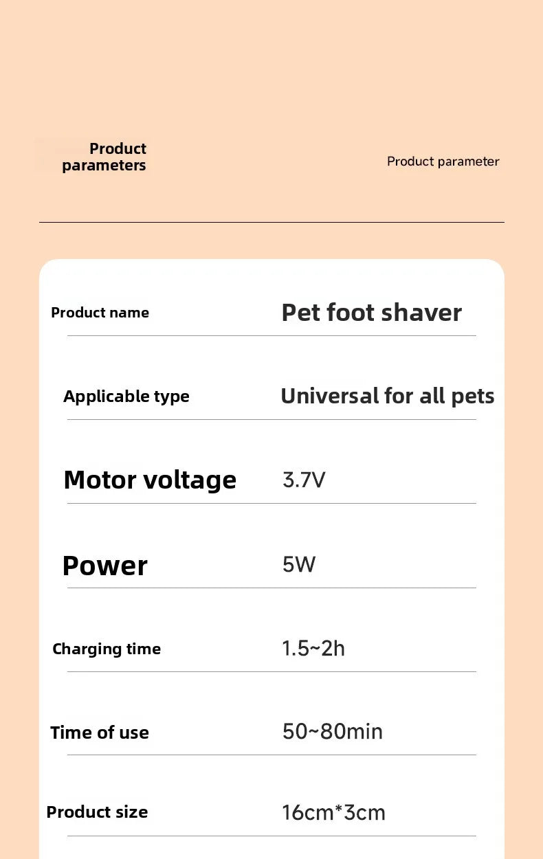 Quiet Mini Pet Hair Trimmer with Ceramic Blade