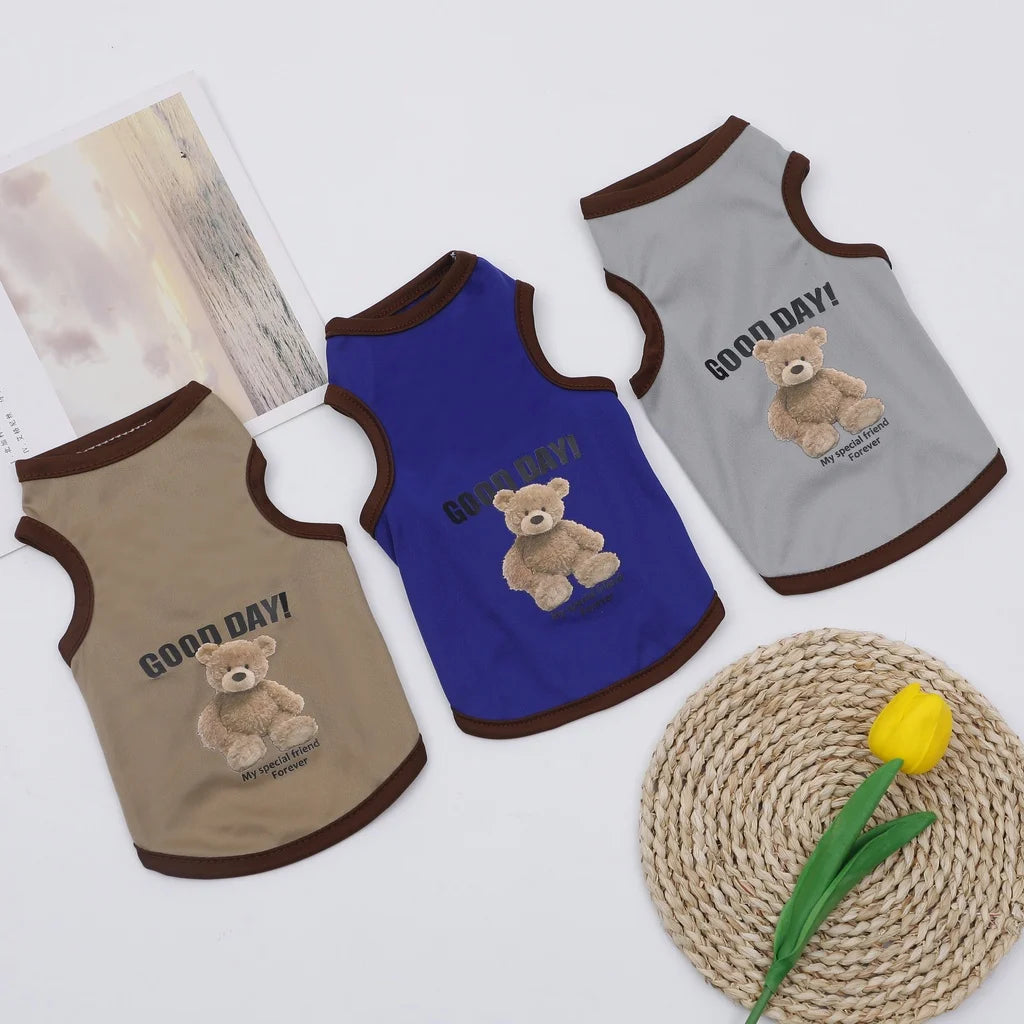 Cute Cartoon Bear Pet T-Shirt for Small and Medium Dogs