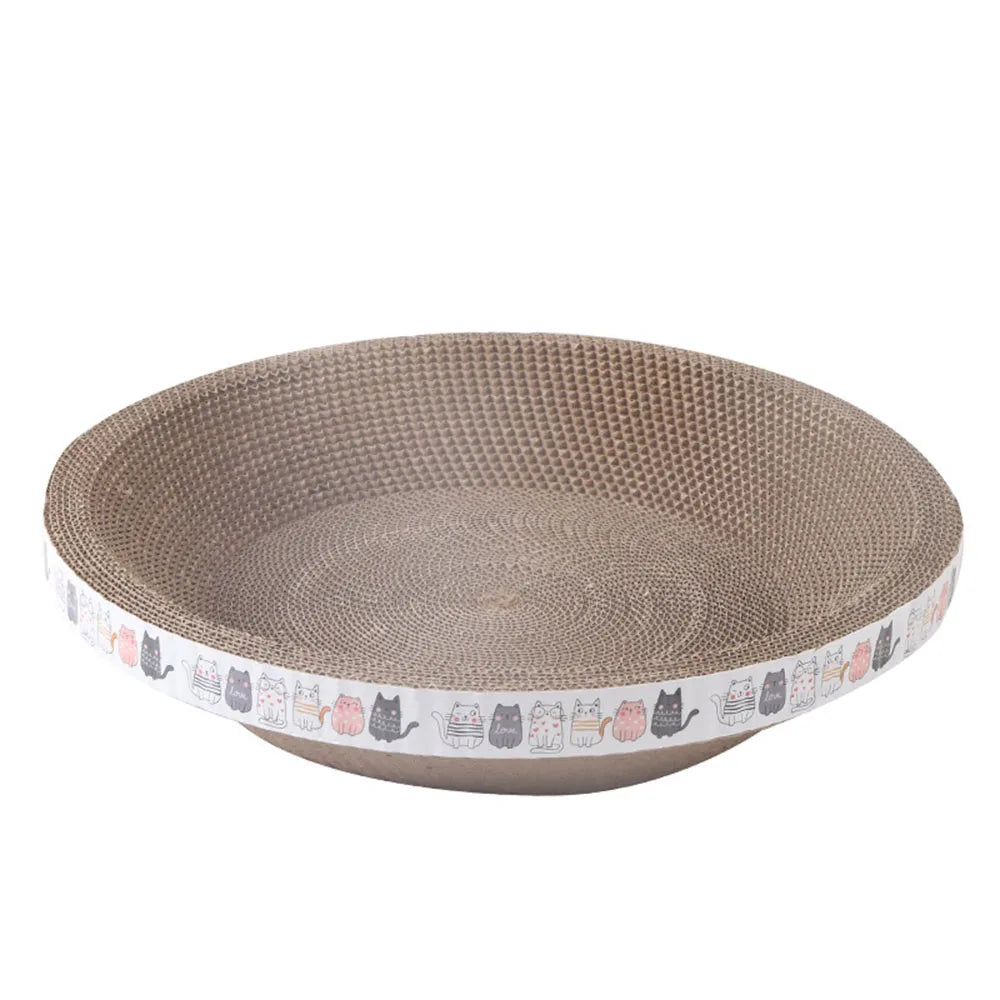 Oval Corrugated Cardboard Cat Scratcher Bed