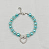 Pearl Pet Necklace with Heart-Shaped Rhinestone Pendant