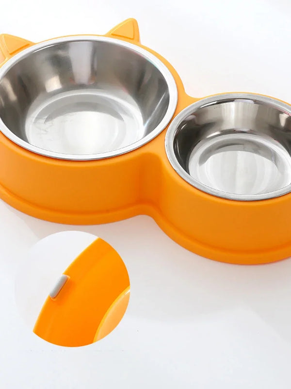 Two Pet Bowls Feeding Set for Dogs and Cats
