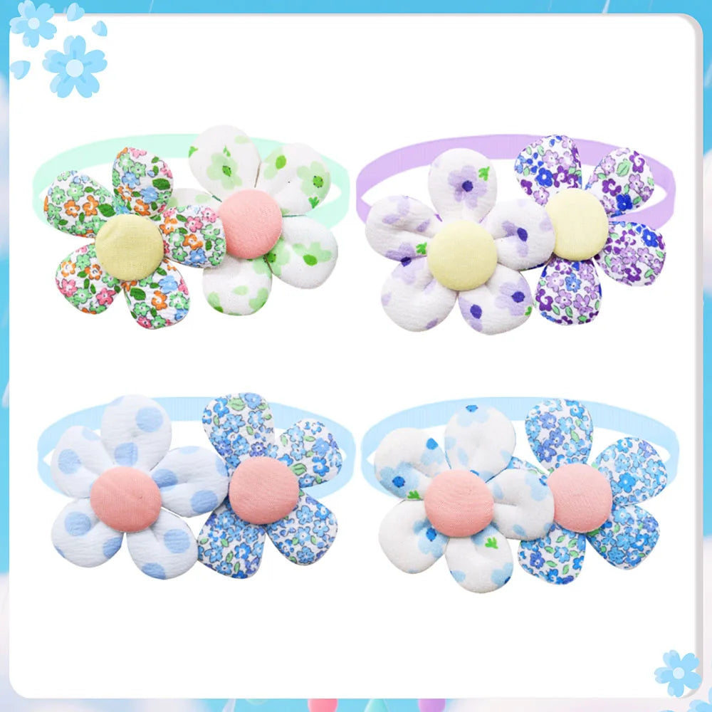 Handmade Flower-Shaped Adjustable Pet Bow Tie