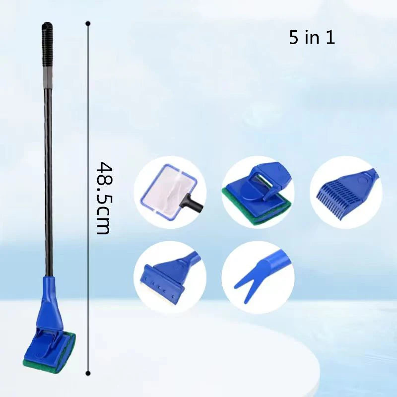 5-in-1 Aquarium Cleaning Kit with Interchangeable Heads