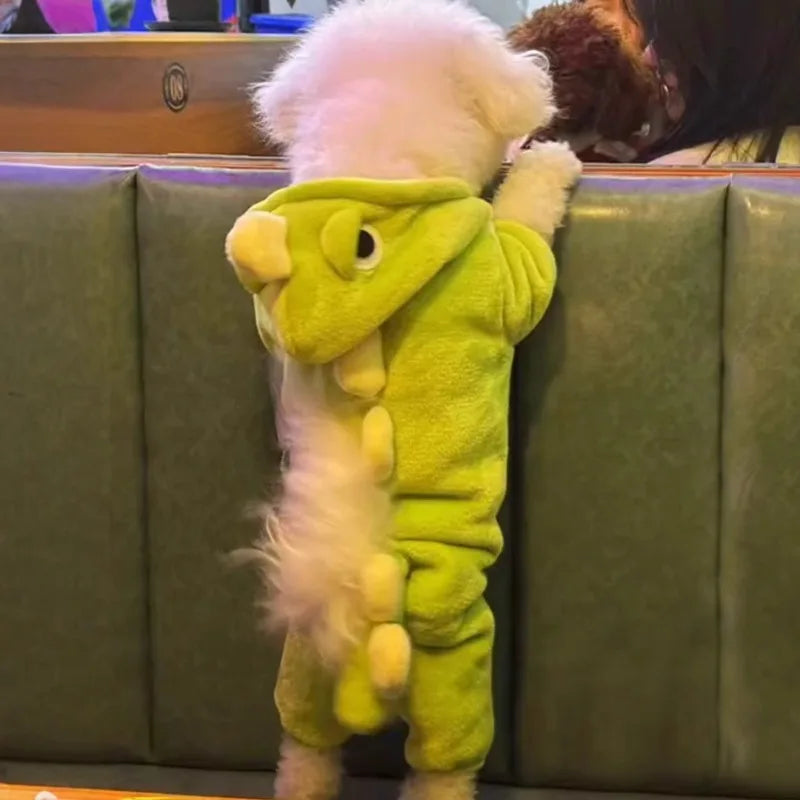 Cozy Fleece Dog Hoodie with Playful Animal Design