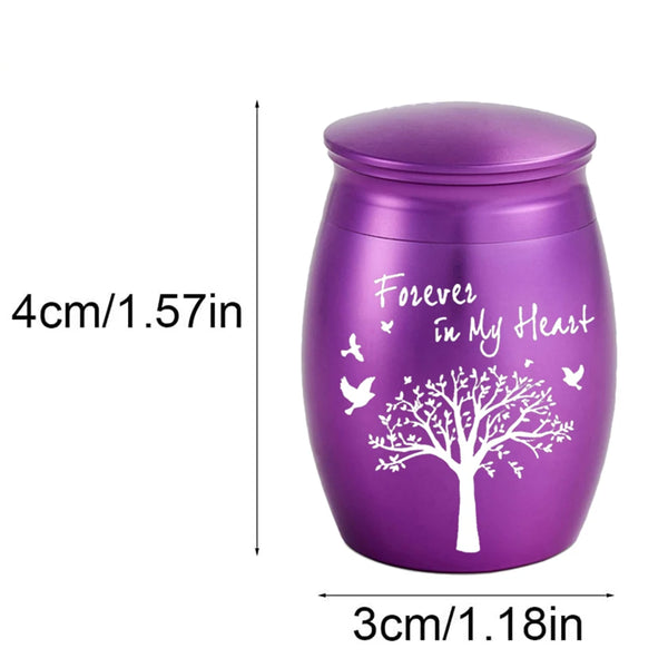 Aluminum Memorial Urn with Tree of Life Design for Ashes of Humans or Pets