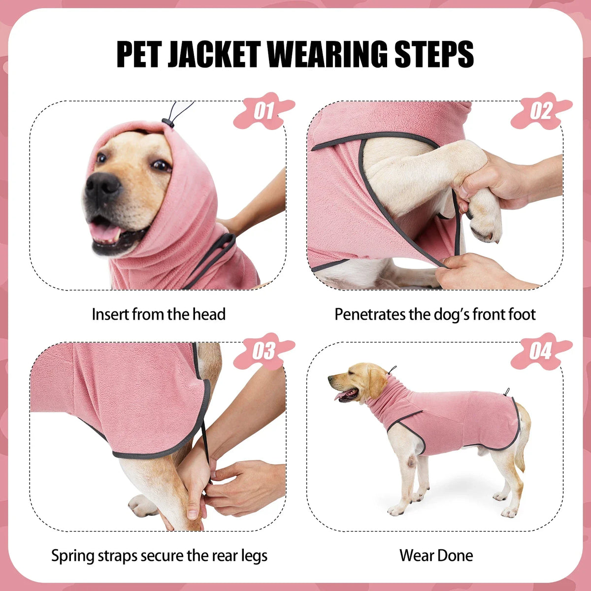Cozy Fleece Dog Sweater with High Collar and Leg Straps