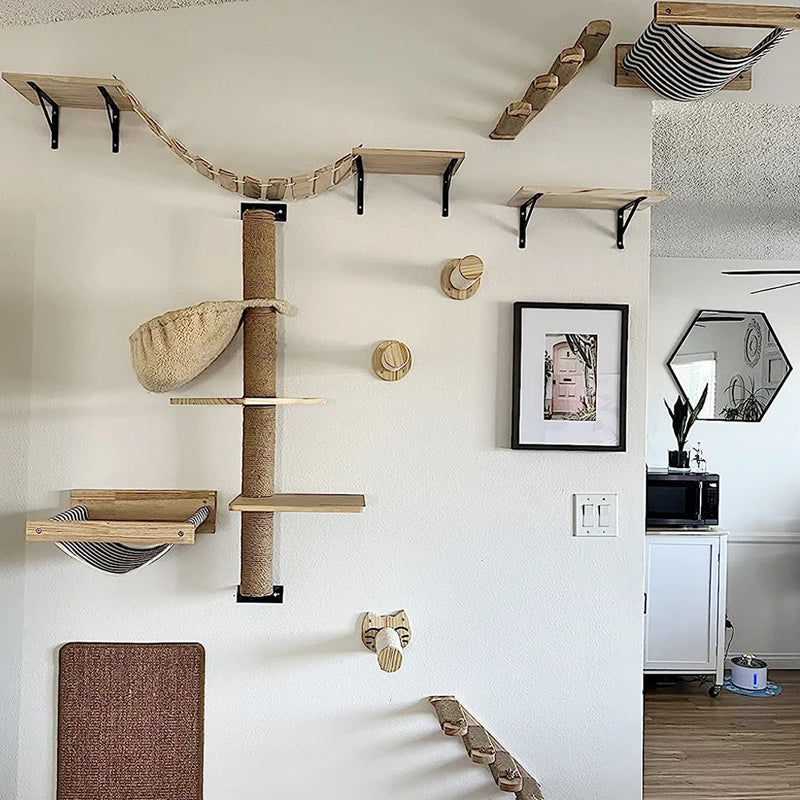 Étagère Murale pour Chats avec Griffoir