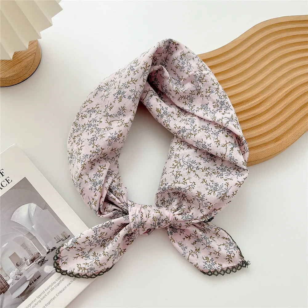 Square Cotton Scarf for Women – Versatile Neck & Hair Accessory