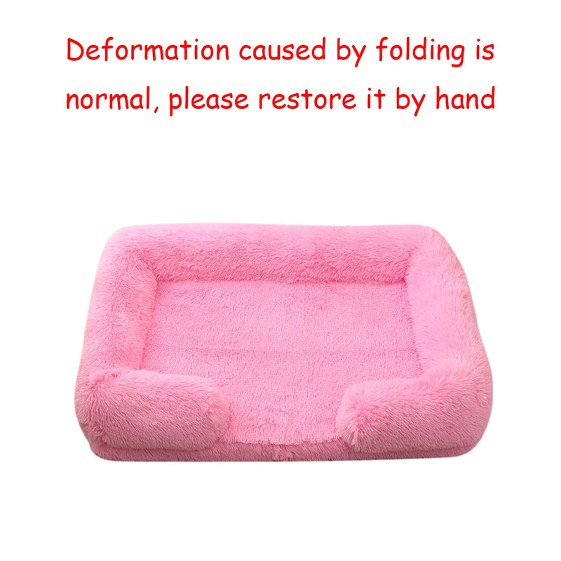 Cama de Plush Ortopédica para Perros con Borde