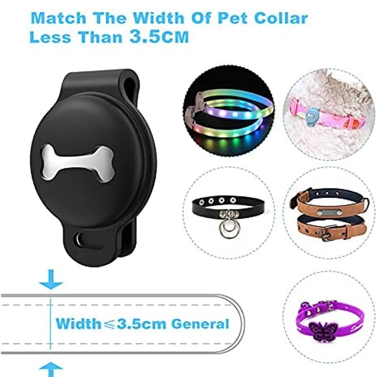 Silicone AirTag Holder for Pet Collars – Protective Anti-Lost Case for Cats and Dogs