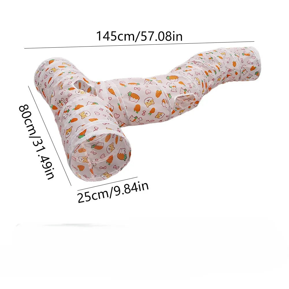 Foldable Cat Play Tunnel with S-Shaped Design