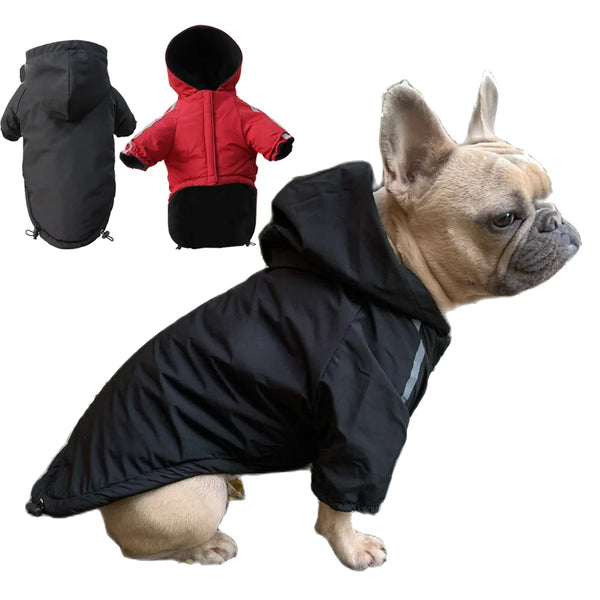 Abrigo impermeable con capucha para perro