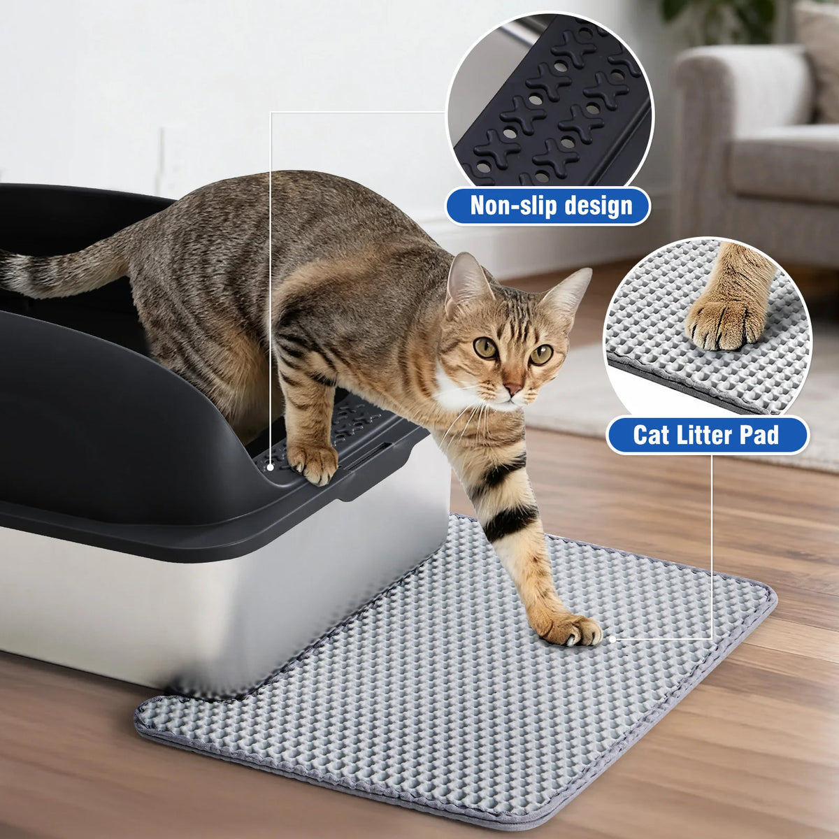Stainless Steel Cat Litter Box with Lid, High-Sided, Extra Large