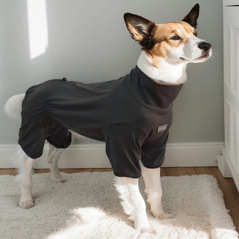 Cozy High-Collar Dog Pajamas – Four-Legged Sleepwear for Large Breeds