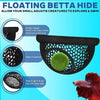 3-in-1 Floating Cave, Hammock, and Feeding Ring for Betta Fish and Shrimp