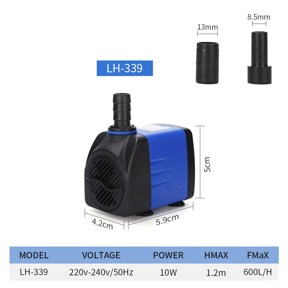 Quiet Mini Submersible Pump for Aquariums, Fountains & Waterfalls