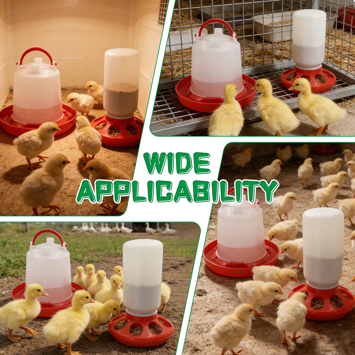 Automatic Poultry Feeder and Waterer Set
