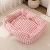 Cozy Rectangle Plush Pet Bed with Removable Cover